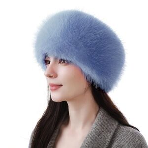 Womens Faux Fur Headband Winter Earwarmer Earmuff Ski (light Blue) new